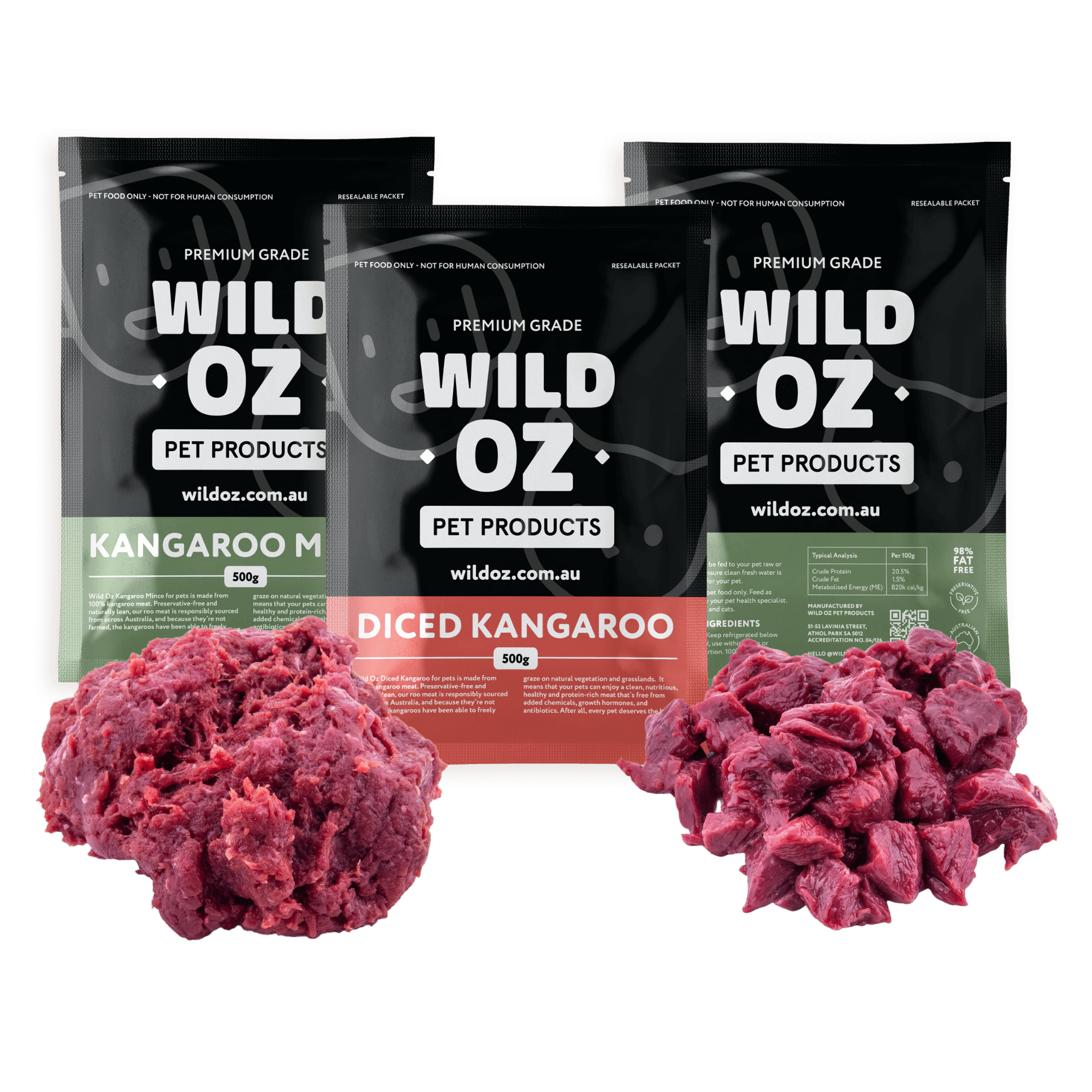 Raw Kangaroo pet food starter pack large dog